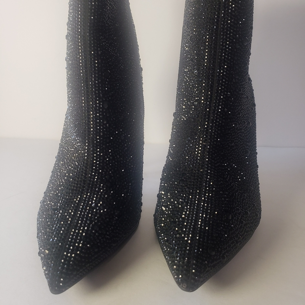 INC "Rakima" Black Beaded High Heeled Bootie, Size 5M, NIB